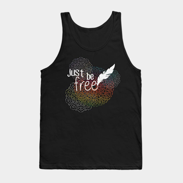 Just Be Free Mandalas with Feather Tank Top by Lucia